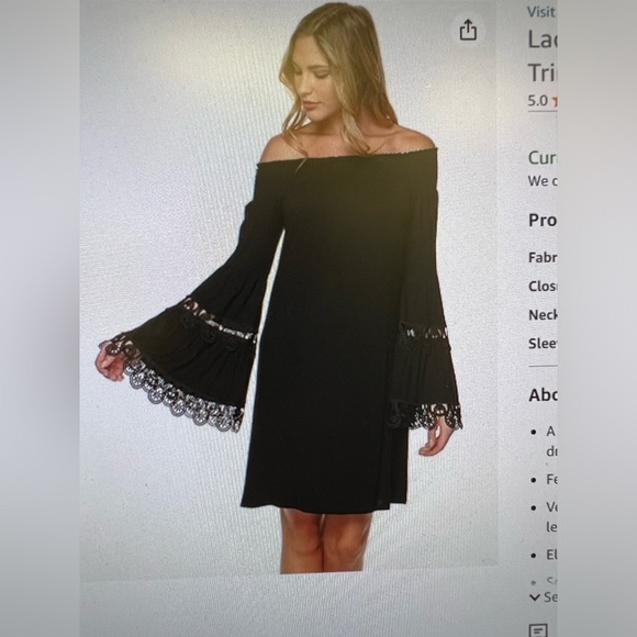 Lapis dress size S. Off the shoulders dress. - Picture 7 of 7